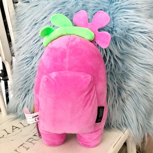 Among Us, Official, 12 Inch, Stuffed,‎ Plush, Pink, With, Flower, New With Tags - Picture 2 of 12